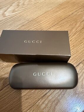 Gucci Metallic Brown Eyewear Case